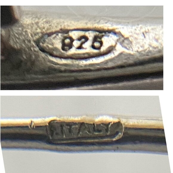 Sterling Silver 925 Italy Modernist Brass Woven Accent Teardrop Dangle Earrings - Picture 9 of 16